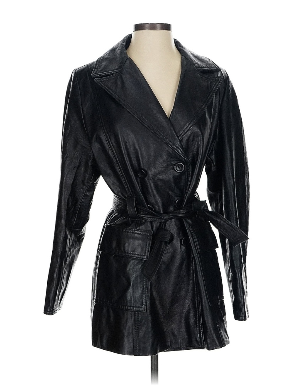 Vintage The Leather Ranch - Le Ranch Du Cuir Leather Women’s Coat Size 2 - Picture 1 of 16